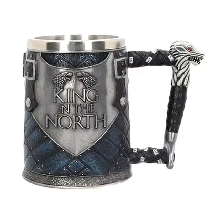 Viking Mug Vintage Coffee Cup Stainless Steel Resin Beer a Song of Ice and Fire Wine Set 3D Gothic Goblet Whiskey Glass