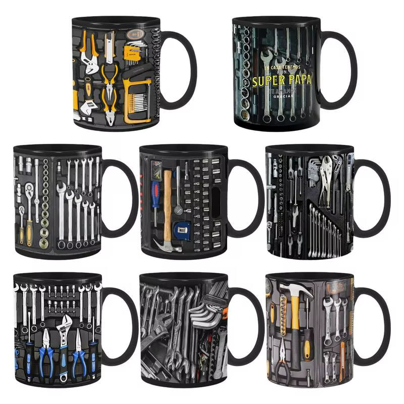 Mechanic Toolbox Set Mug Tea Cup Coffee Cup for Mechanics Mechanic Toolbox Pattern Funny Birthday Gifts Creative Ceramic Mug