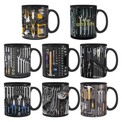 Mechanic Toolbox Set Mug Tea Cup Coffee Cup for Mechanics Mechanic Toolbox Pattern Funny Birthday Gifts Creative Ceramic Mug