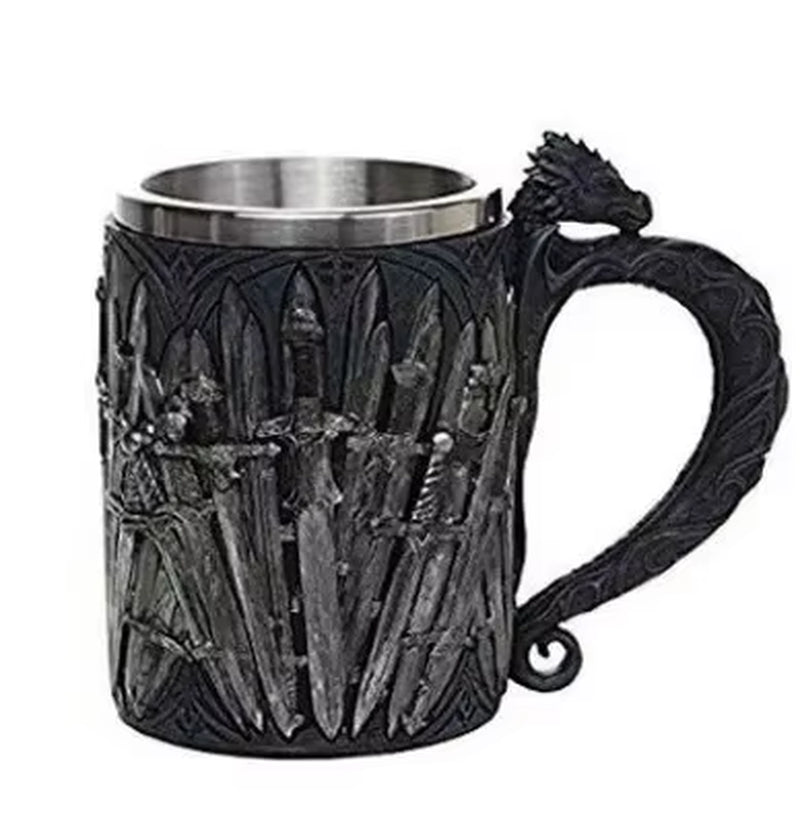 Viking Mug Vintage Coffee Cup Stainless Steel Resin Beer a Song of Ice and Fire Wine Set 3D Gothic Goblet Whiskey Glass
