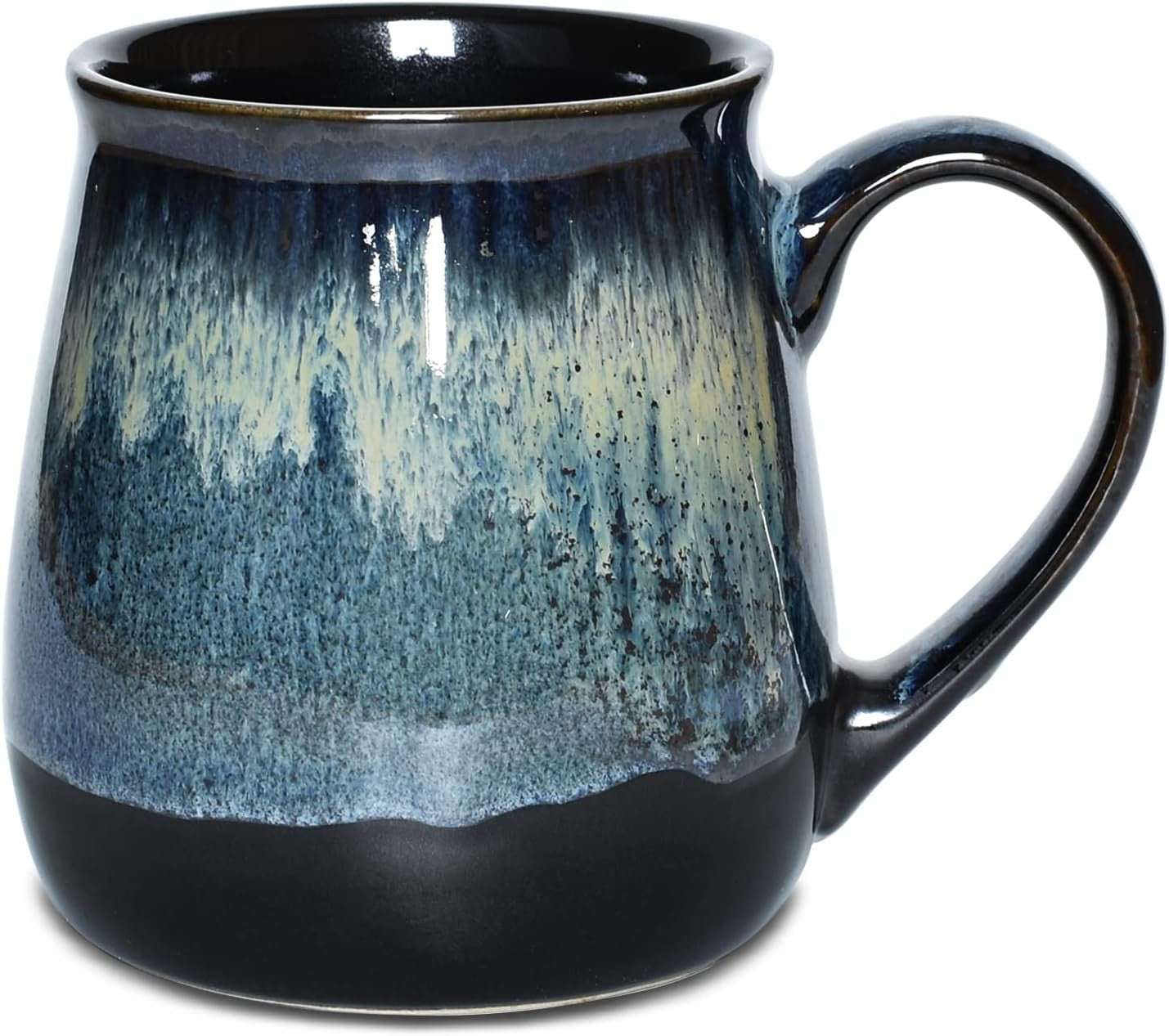 Large Ceramic Coffee Mug, Blue Big Tea Cup for Office and Home, 21 Oz, Dishwa...