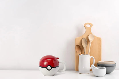 Pokemon Pokeball Ceramic Coffee Mug with Lid