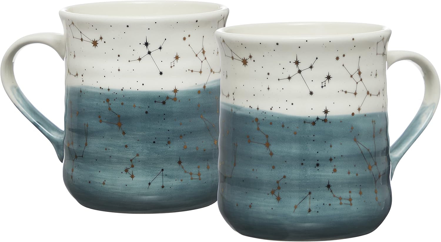 Set of 2 Stoneware Coffee Mugs- Astrology Sign, Constellation Coffee Cups, Mugs for Tea, Latte, and Hot Chocolate, 16 Oz (Light Green)