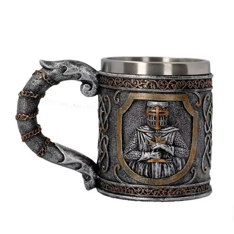 Viking Mug Vintage Coffee Cup Stainless Steel Resin Beer a Song of Ice and Fire Wine Set 3D Gothic Goblet Whiskey Glass