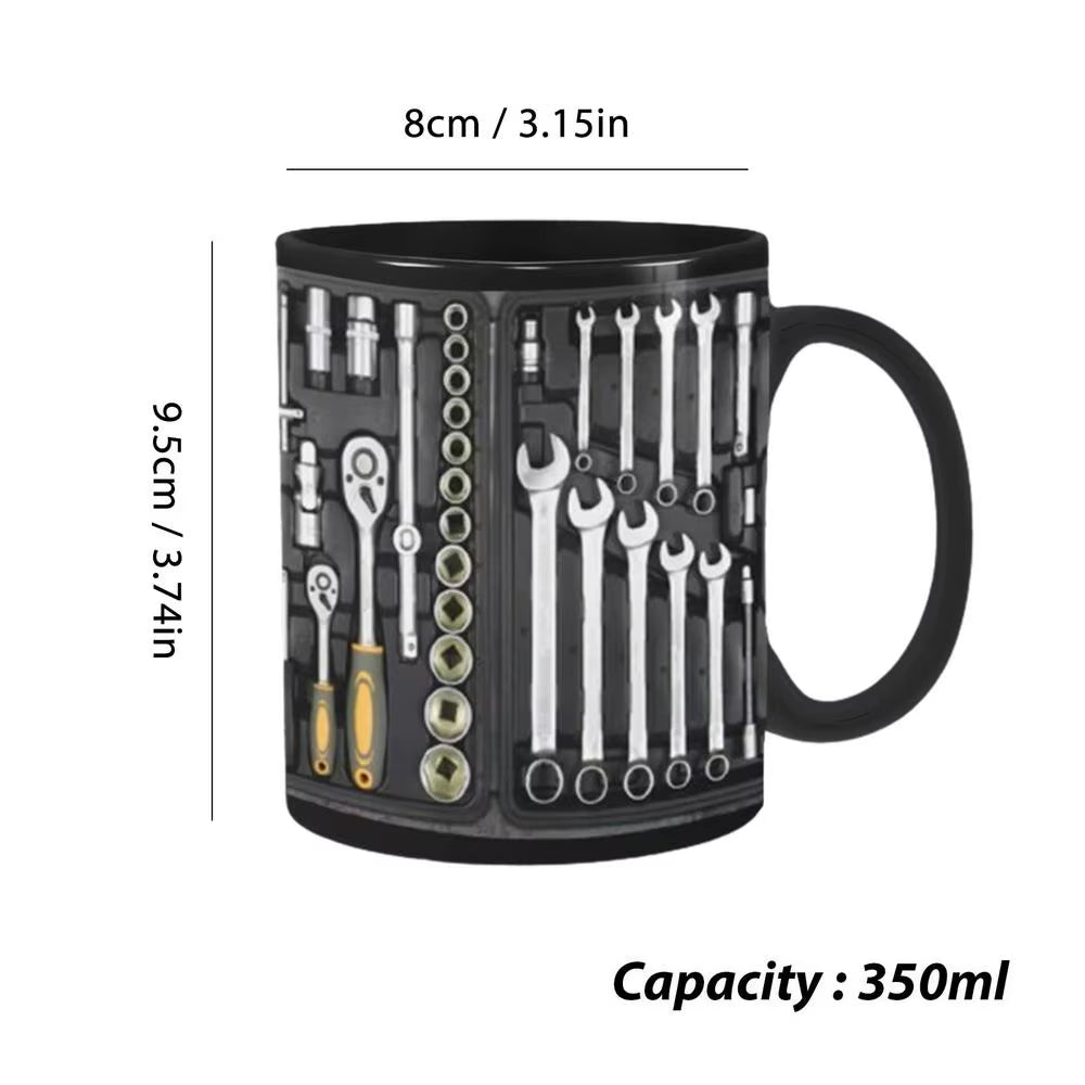 Mechanic Toolbox Set Mug Tea Cup Coffee Cup for Mechanics Mechanic Toolbox Pattern Funny Birthday Gifts Creative Ceramic Mug