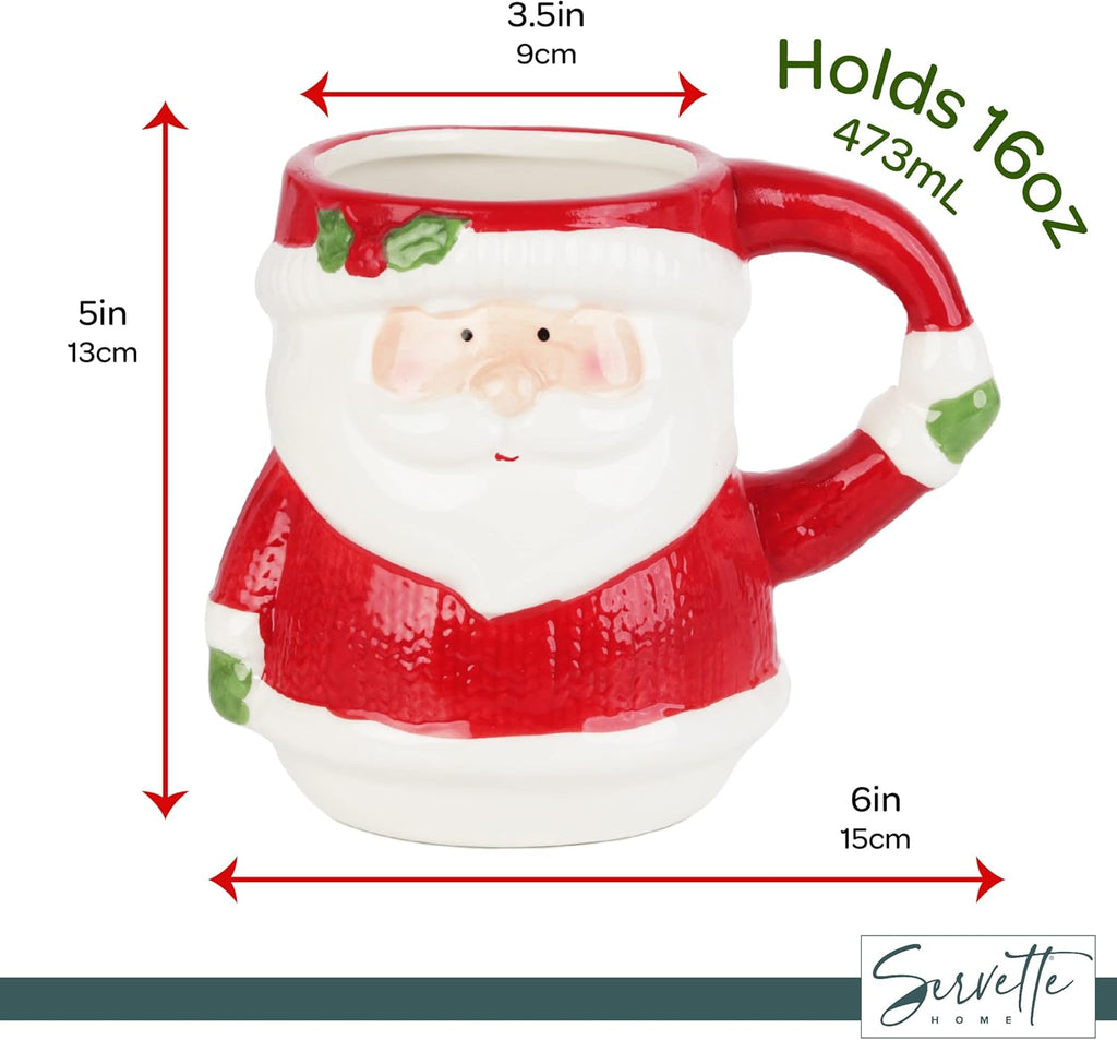 Christmas Holiday Winter Mugs 16Oz - Winter Santa Claus Mug