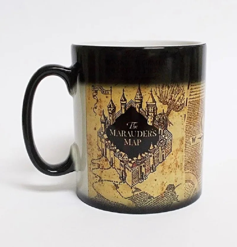 Creative Map Magic Mug Hot Drink Cup Color Changing Mug Marauders Map Coffee Tea Milk Mugs Novelty Gifts