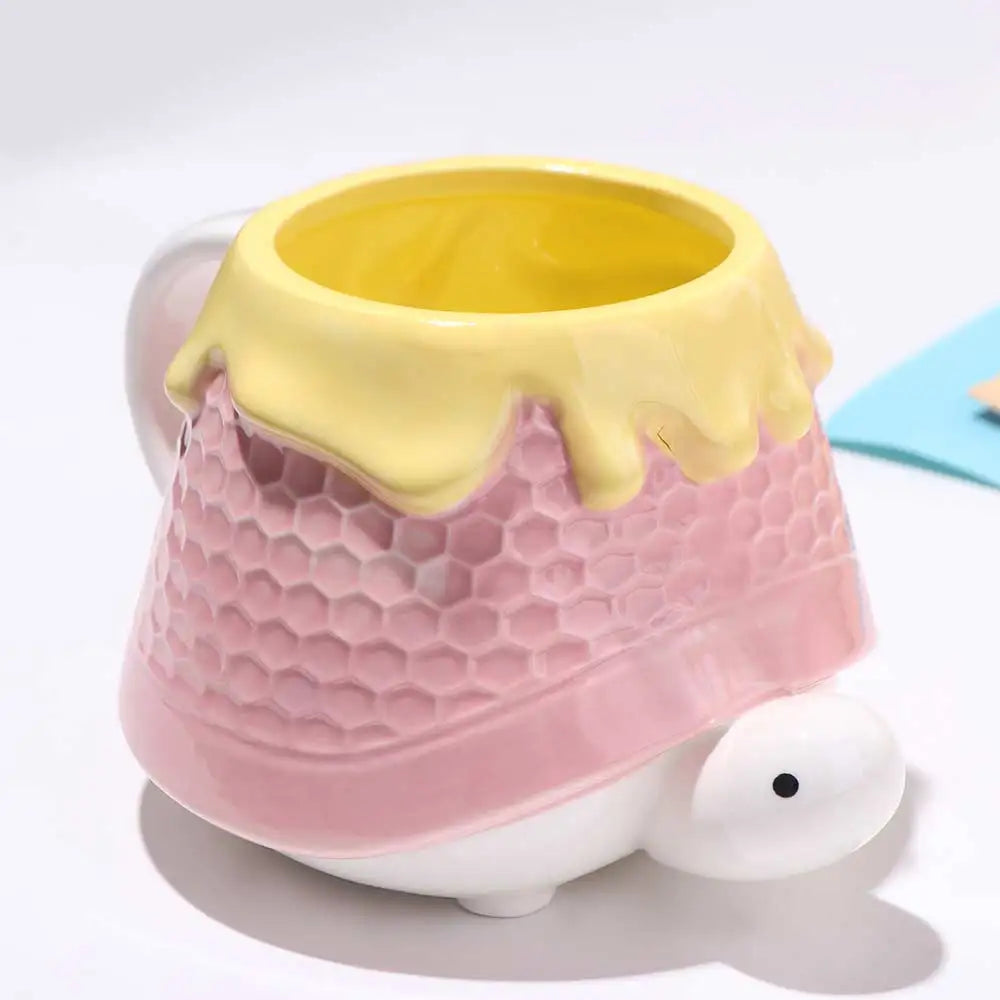 Mug Ceramic Turtle Honey Water Cup with Handle Heat-resistant Coffee Cup Cute Exquisite Tea Drinking Cup Water