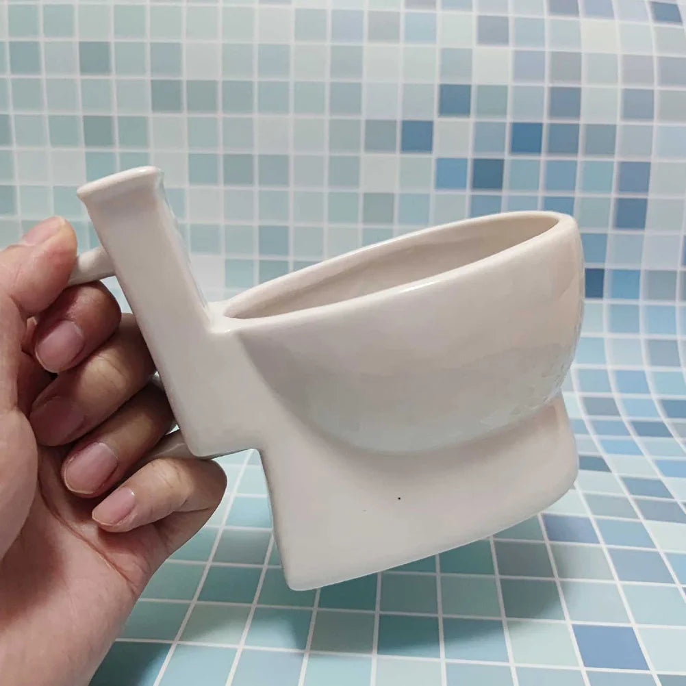 Toilet Coffee Mug Funny Ceramic Water Bottle Novelty Beer Cup Home Office Use Cartoon Design Easy Clean Polished