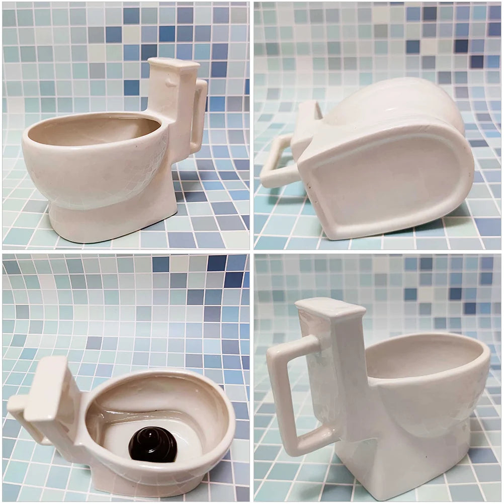 Toilet Coffee Mug Funny Ceramic Water Bottle Novelty Beer Cup Home Office Use Cartoon Design Easy Clean Polished