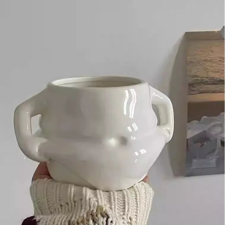 European 350ml Cute Belly Mug Ceramic Water Cup Office Creative Trendy Milk Breakfast Cup Coffee Cup