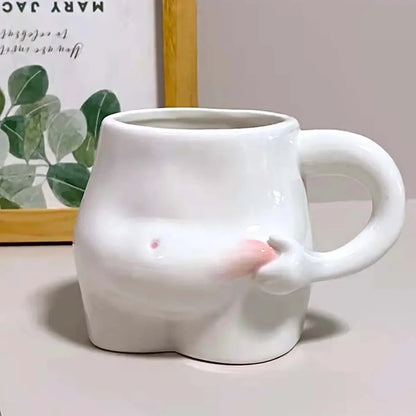 European 350ml Cute Belly Mug Ceramic Water Cup Office Creative Trendy Milk Breakfast Cup Coffee Cup
