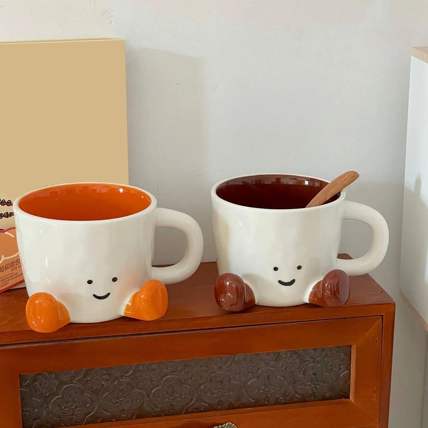 Cute Coffee Mug Adorable Home Kitchen Drinkware Ceramic Funny Coffee Cup for Latte Water Milk Hot Cocoa Cold Hot Drinks Beverage