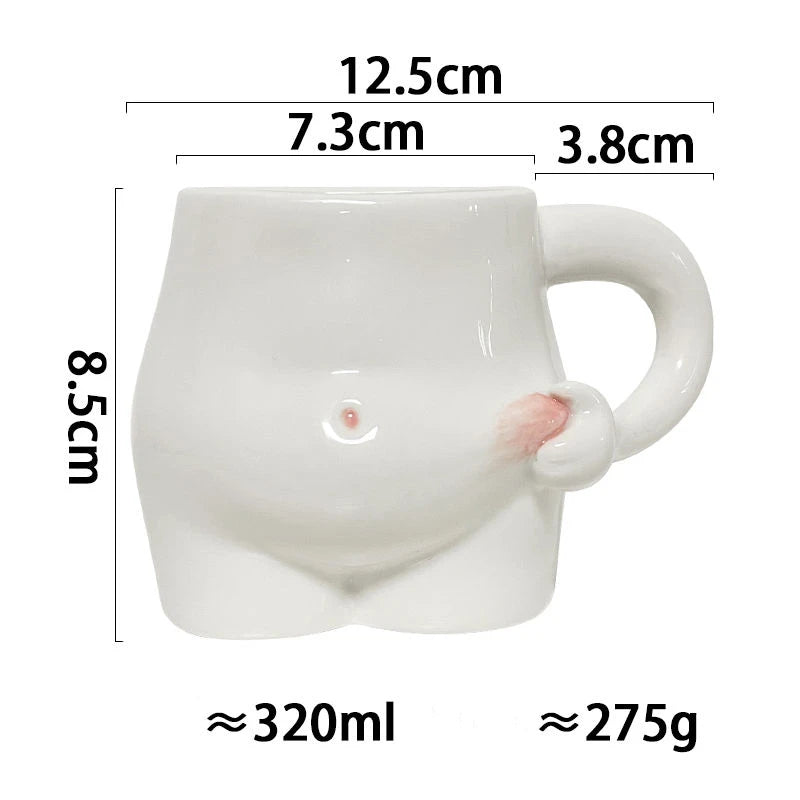 European 350ml Cute Belly Mug Ceramic Water Cup Office Creative Trendy Milk Breakfast Cup Coffee Cup