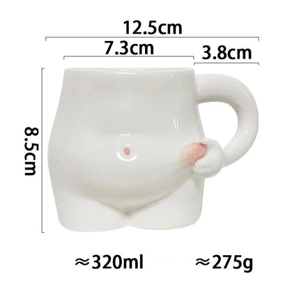 European 350ml Cute Belly Mug Ceramic Water Cup Office Creative Trendy Milk Breakfast Cup Coffee Cup