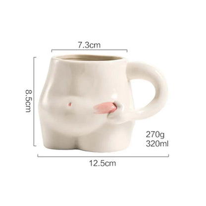 European 350ml Cute Belly Mug Ceramic Water Cup Office Creative Trendy Milk Breakfast Cup Coffee Cup