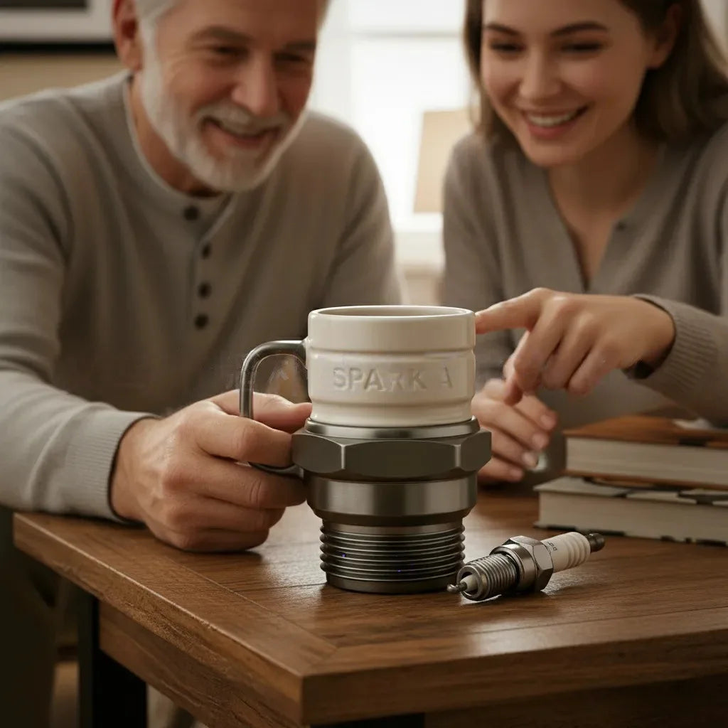 SparkPlugMug, a car enthusiast and collector, has created a unique high-value spark plug mug and coffee cup