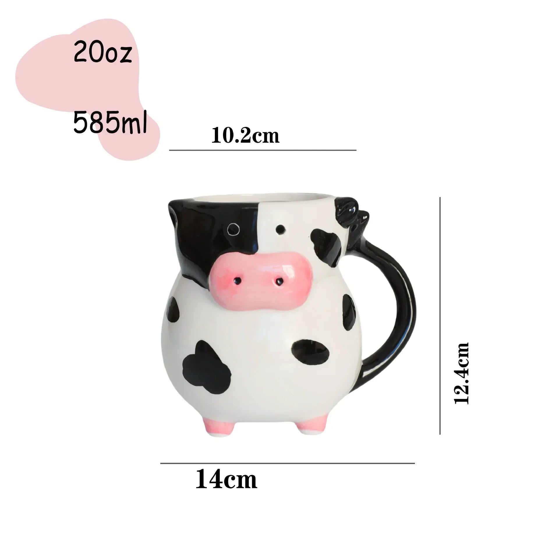 Cartoon Cow Ceramic Mug for Home Baking Dessert Cute Coffee Cup Creative Milk Mugs Breakfast Cup Juice Cup Kids Christmas Gift