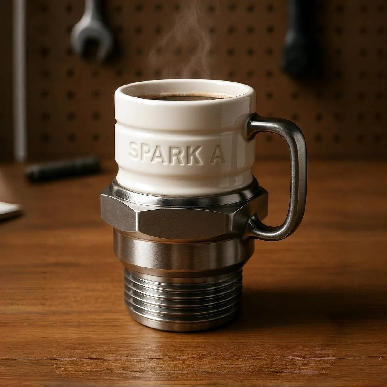 SparkPlugMug, a car enthusiast and collector, has created a unique high-value spark plug mug and coffee cup