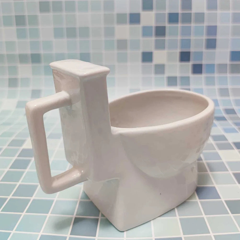 Toilet Coffee Mug Funny Ceramic Water Bottle Novelty Beer Cup Home Office Use Cartoon Design Easy Clean Polished