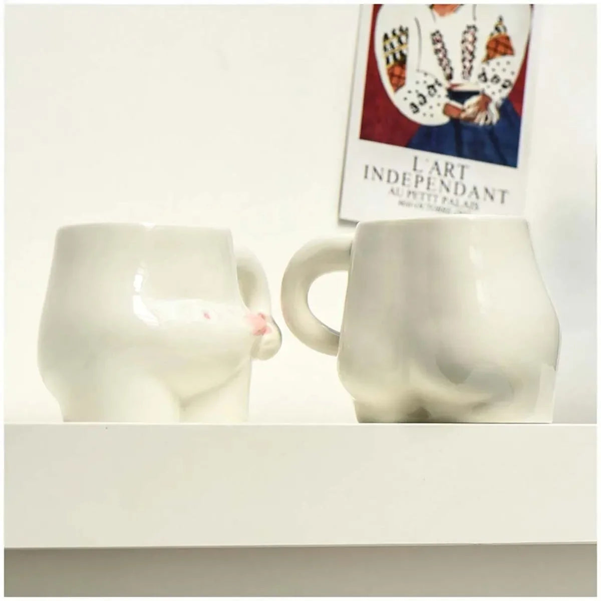 European 350ml Cute Belly Mug Ceramic Water Cup Office Creative Trendy Milk Breakfast Cup Coffee Cup