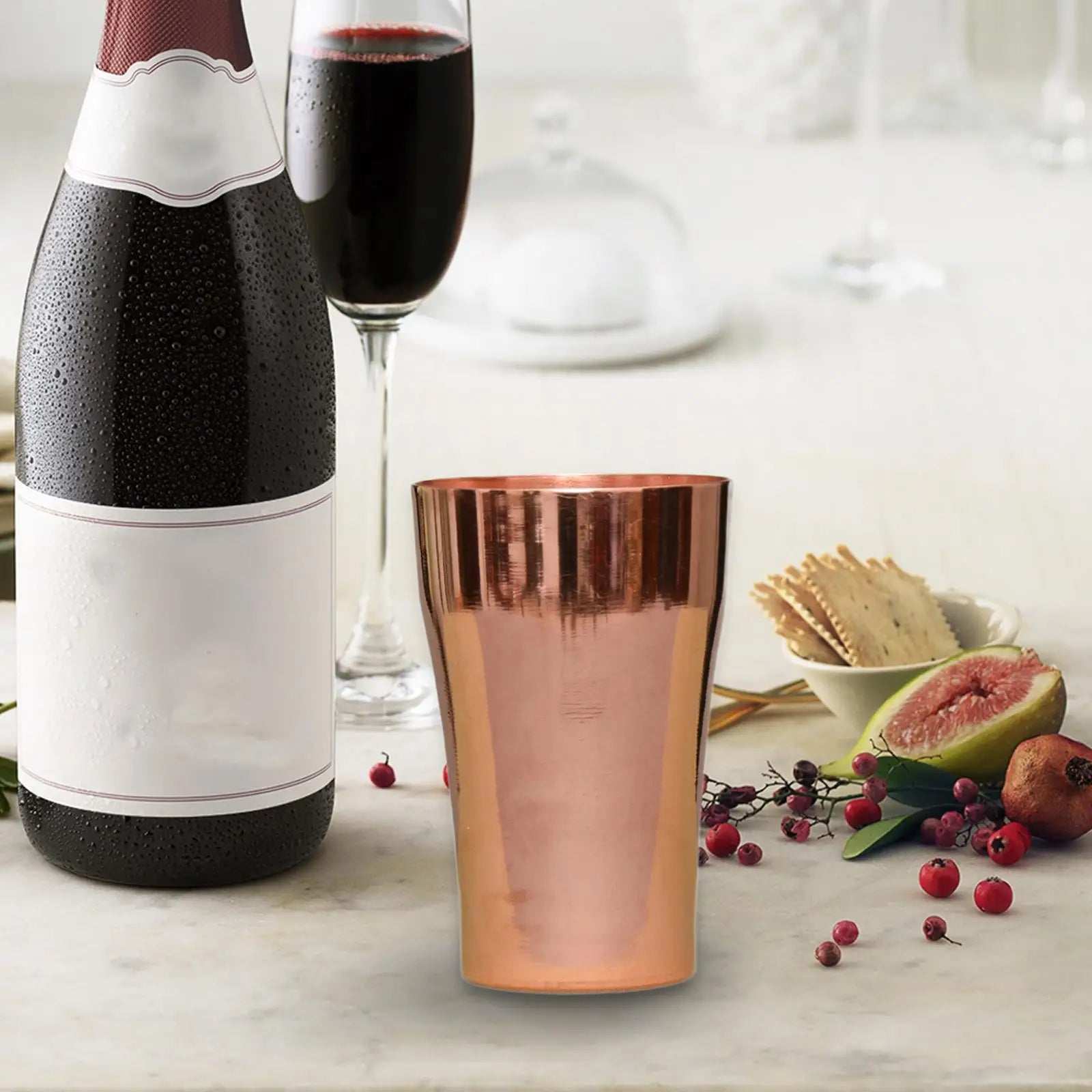 Copper Water Cup 400ml Water Mug Sturdy Portable Teaware Birthday Gifts Moscow Mules Cup for Party Milk Restaurant Cafe Kitchen