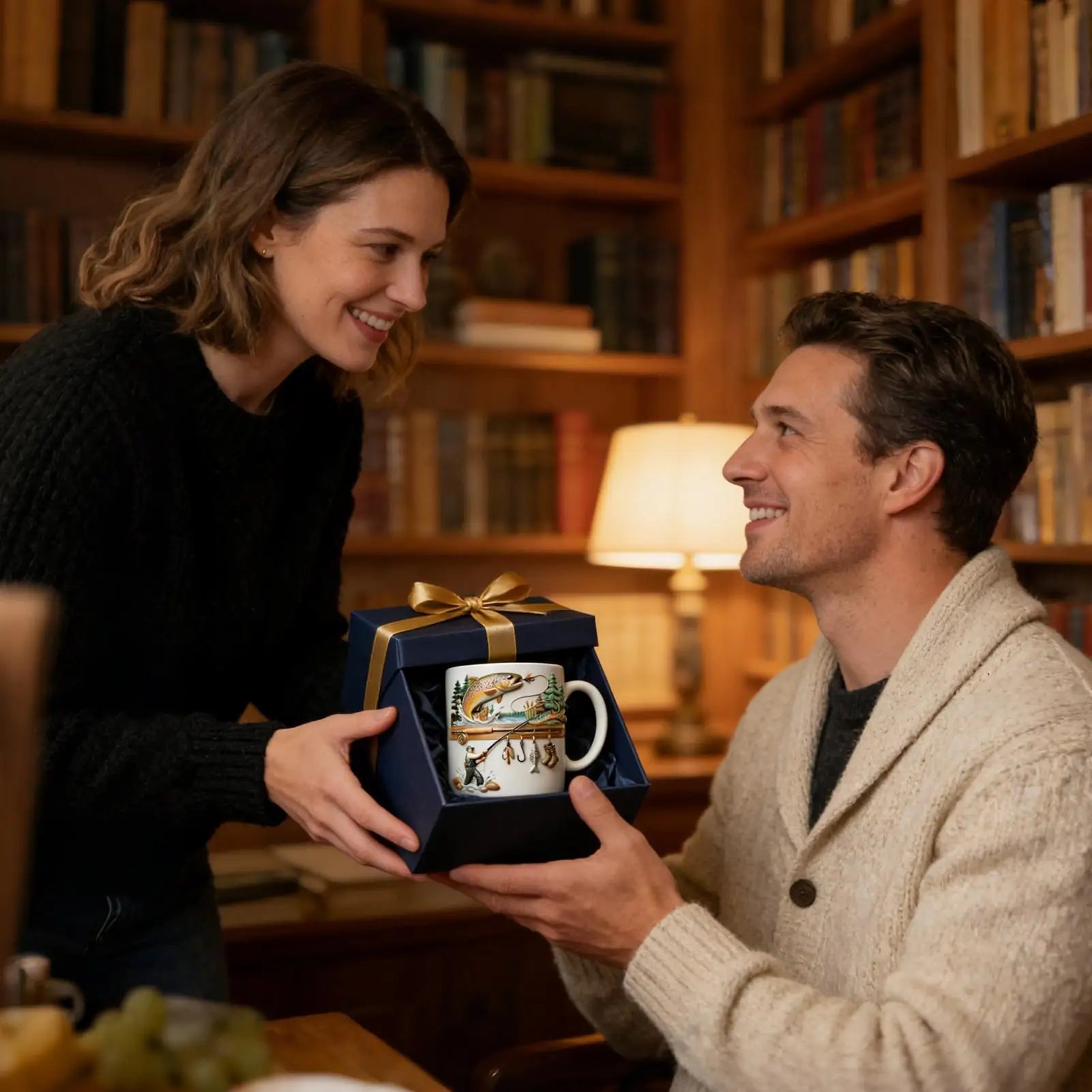 Fishing Mug 350ml Ceramic Funny Novelty Drinkware Fisherman Coffee Mug for Cold Weather Outdoor Fishing Camping Hiking Picnic