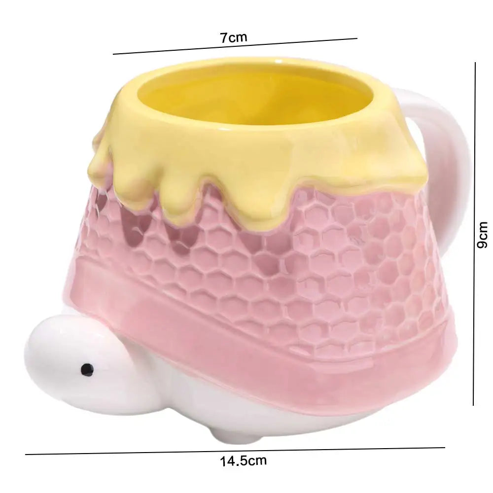 Mug Ceramic Turtle Honey Water Cup with Handle Heat-resistant Coffee Cup Cute Exquisite Tea Drinking Cup Water