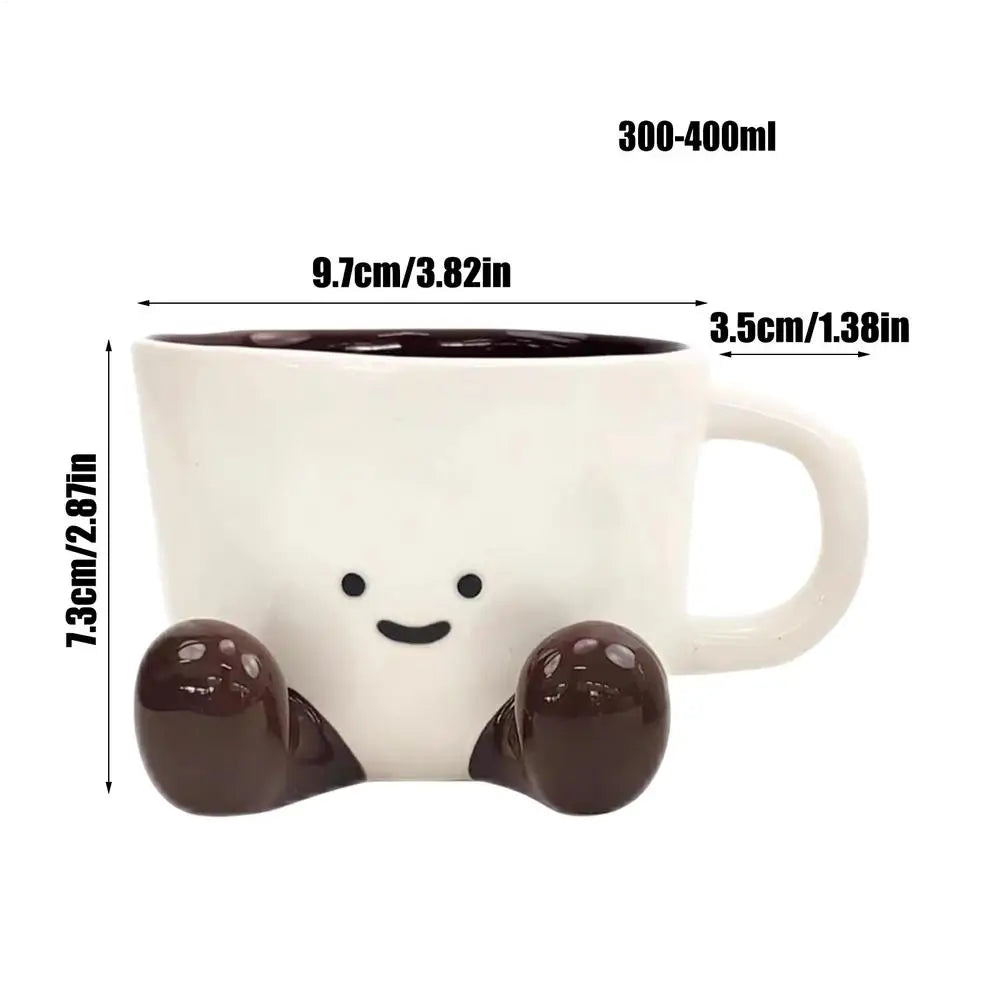 Cute Coffee Mug Adorable Home Kitchen Drinkware Ceramic Funny Coffee Cup for Latte Water Milk Hot Cocoa Cold Hot Drinks Beverage