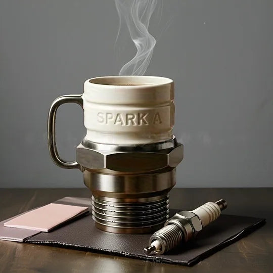 SparkPlugMug, a car enthusiast and collector, has created a unique high-value spark plug mug and coffee cup