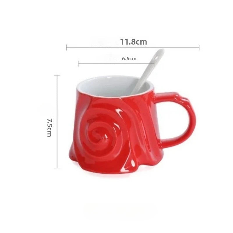 Ceramic mug with spoon milk cup household coffee cup water cup