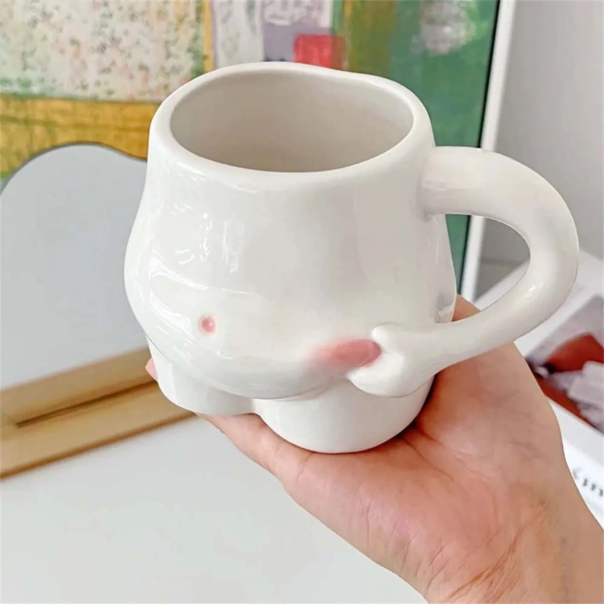 European 350ml Cute Belly Mug Ceramic Water Cup Office Creative Trendy Milk Breakfast Cup Coffee Cup
