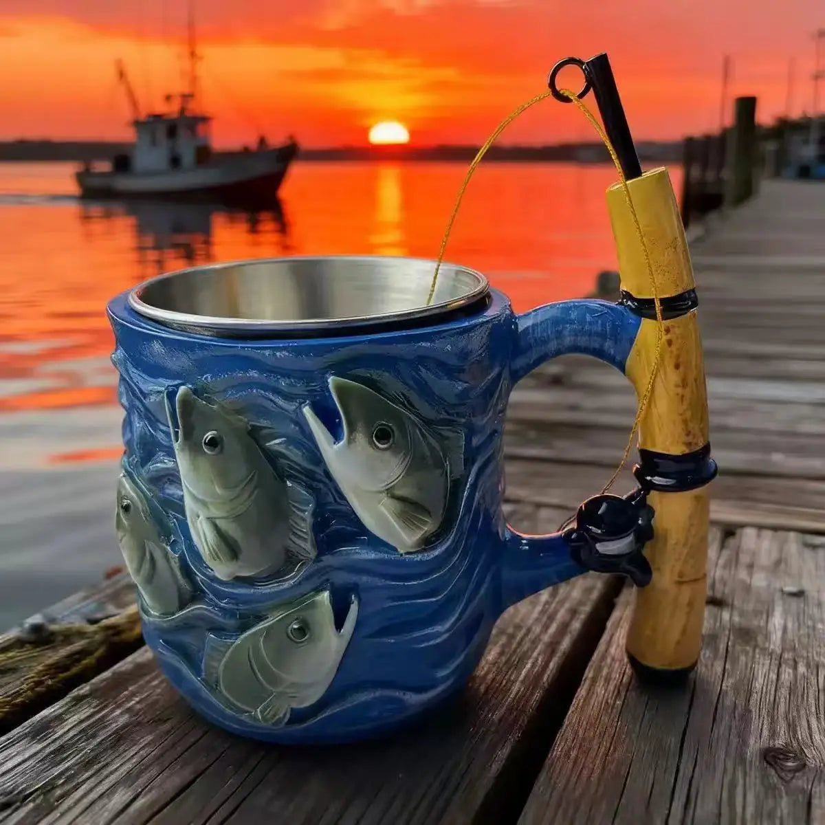 Mug Resin Liner Multi-function Coffee Drinking Mug Fisherman's Dream Send Friends Creative Fun Fishing Resin Mug