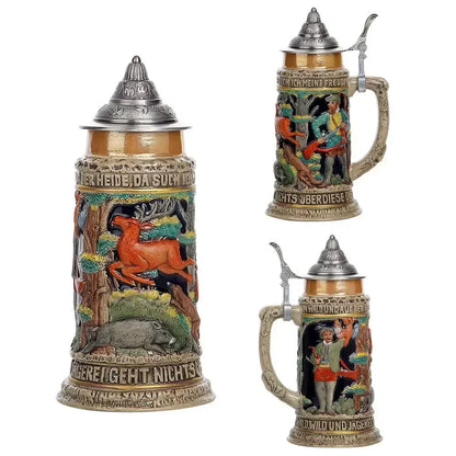 600ml Beer Mugs Big Capacity Germany Geographical Sign Classical  Beer Mug 3D & Resin Steel Stainless Tankard Cup Best Fans Gift
