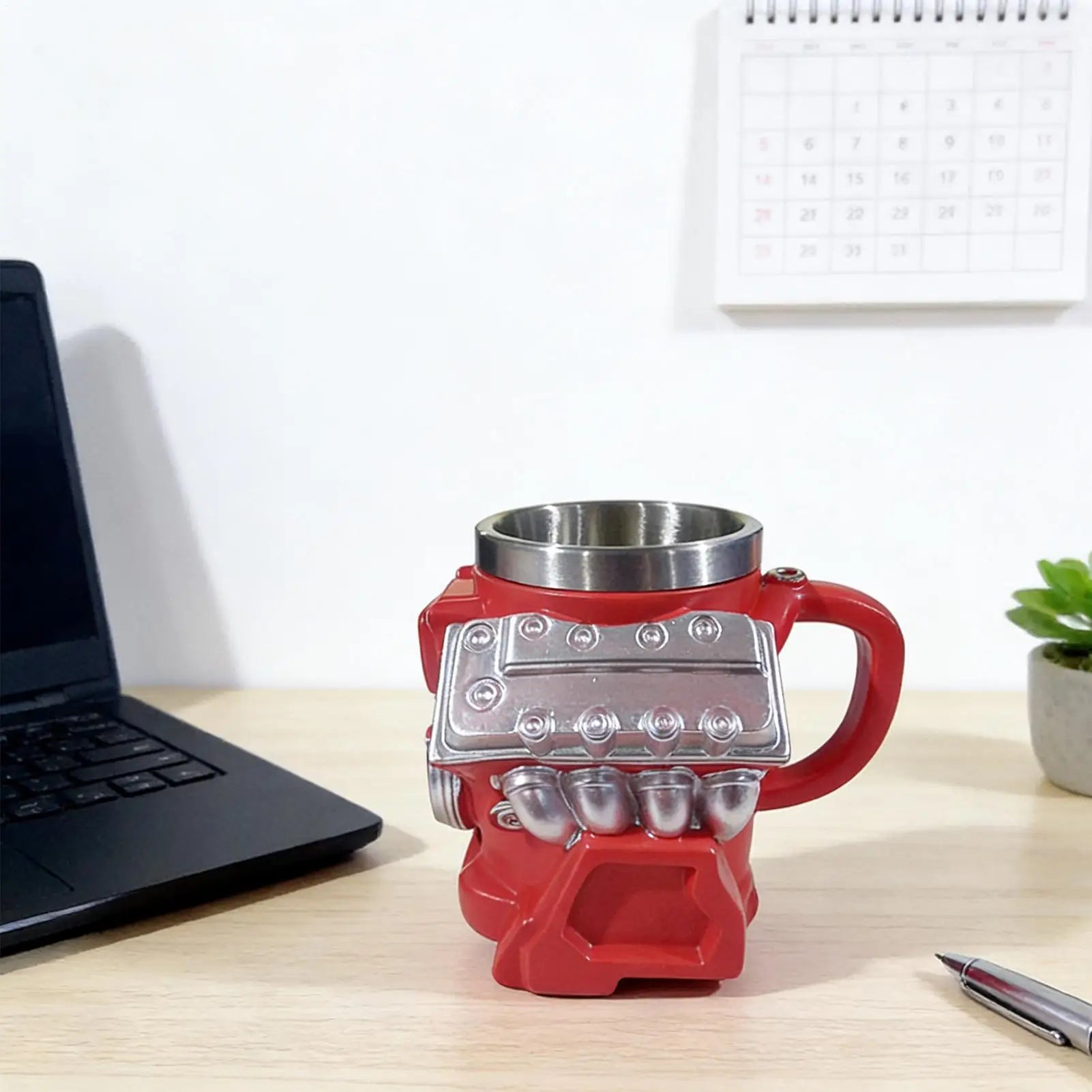 V8 Engine Mug Cup Vintage Mug Milk Cup for Adult Men Car Enthusiasts Lover Mechanics Kitchen Office Travel Coffee Water Birthday