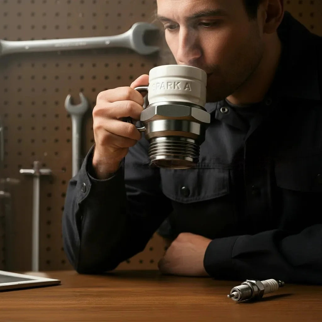 SparkPlugMug, a car enthusiast and collector, has created a unique high-value spark plug mug and coffee cup