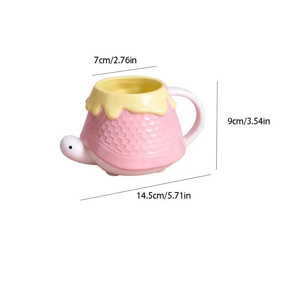 Mug Ceramic Turtle Honey Water Cup with Handle Heat-resistant Coffee Cup Cute Exquisite Tea Drinking Cup Water