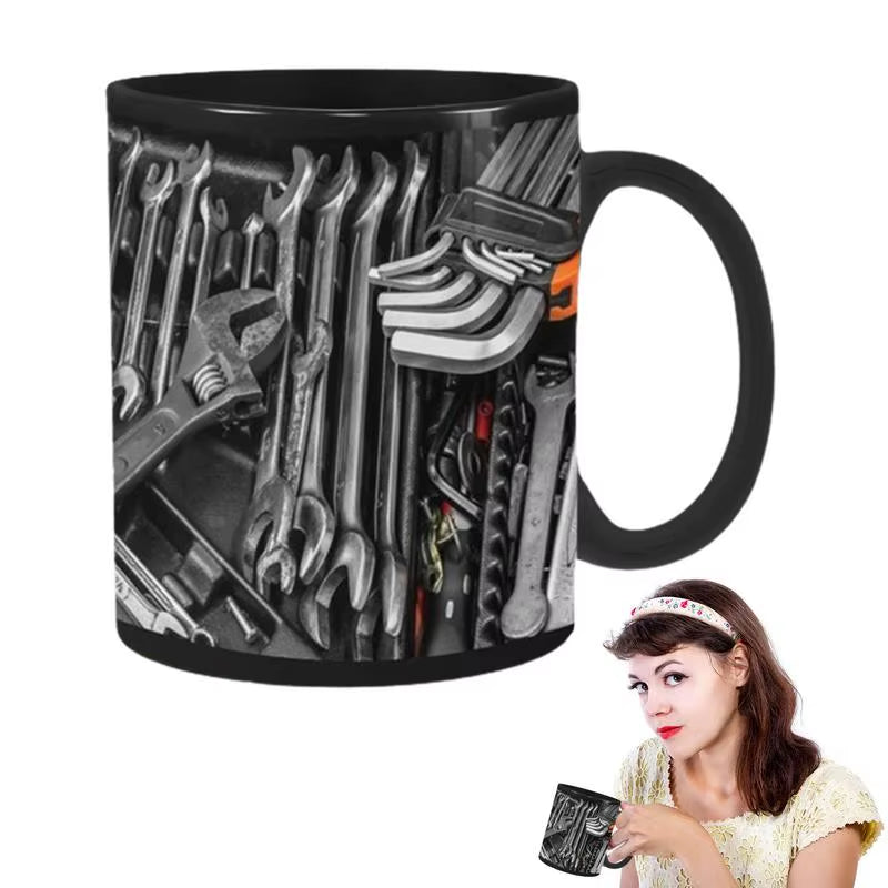 Mechanic Toolbox Set Mug Tea Cup Coffee Cup for Mechanics Mechanic Toolbox Pattern Funny Birthday Gifts Creative Ceramic Mug