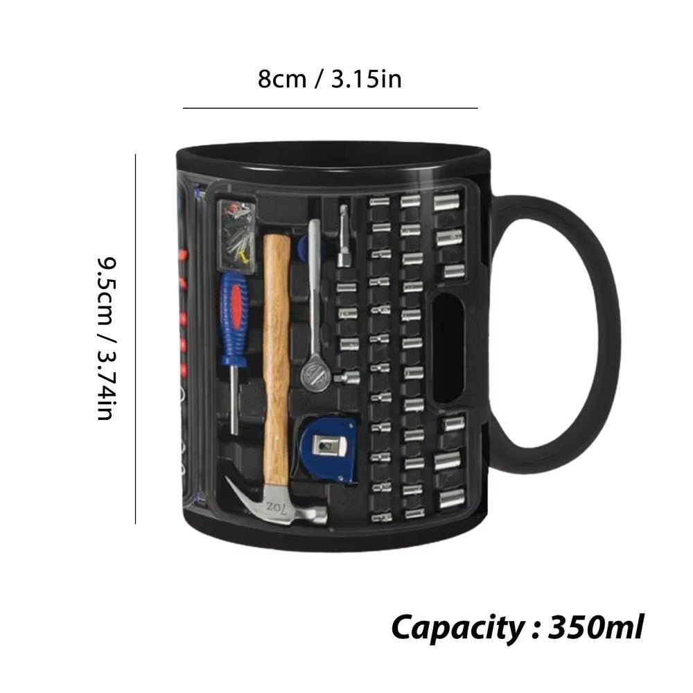 Mechanic Toolbox Set Mug Tea Cup Coffee Cup for Mechanics Mechanic Toolbox Pattern Funny Birthday Gifts Creative Ceramic Mug