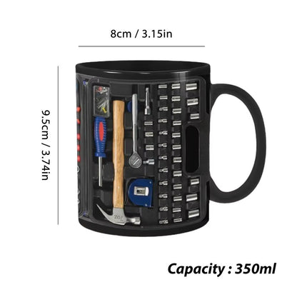 Mechanic Toolbox Set Mug Tea Cup Coffee Cup for Mechanics Mechanic Toolbox Pattern Funny Birthday Gifts Creative Ceramic Mug