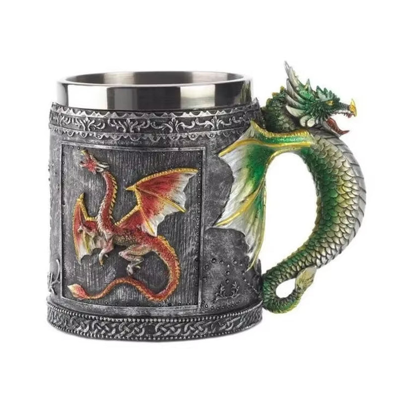 Viking Mug Vintage Coffee Cup Stainless Steel Resin Beer a Song of Ice and Fire Wine Set 3D Gothic Goblet Whiskey Glass