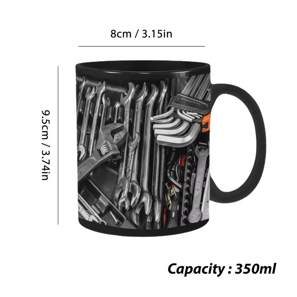 Mechanic Toolbox Set Mug Tea Cup Coffee Cup for Mechanics Mechanic Toolbox Pattern Funny Birthday Gifts Creative Ceramic Mug
