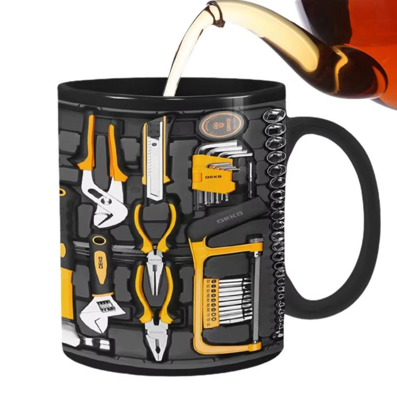 Mechanic Toolbox Set Mug Tea Cup Coffee Cup for Mechanics Mechanic Toolbox Pattern Funny Birthday Gifts Creative Ceramic Mug