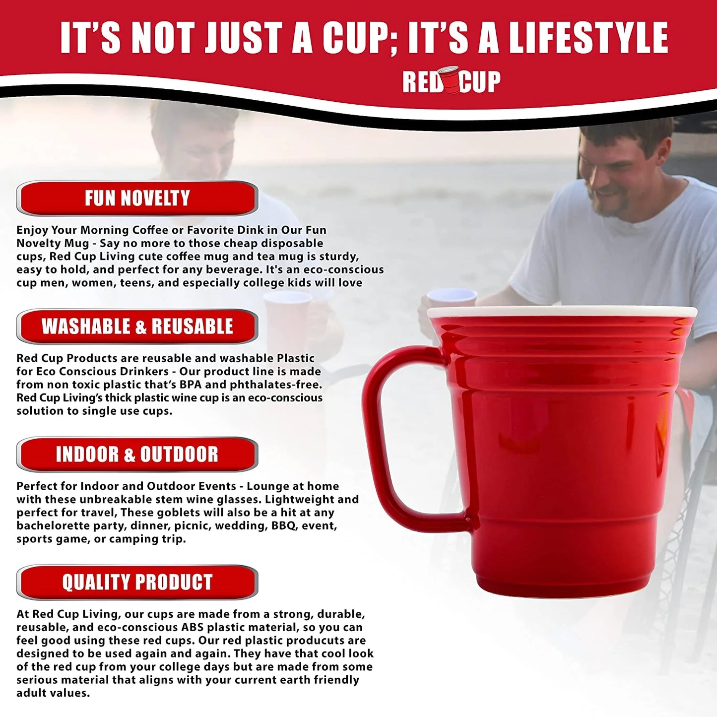 12 Oz Reusable Party Mug, Glass & Tumbler | Party Cups for Kids & Adults | Reusable Drinking Supplies for Birthday Party