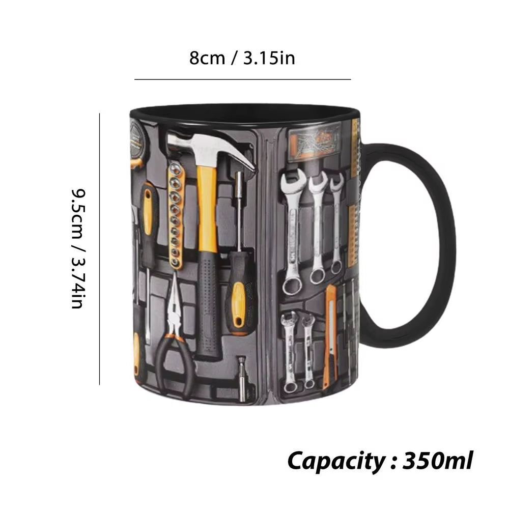 Mechanic Toolbox Set Mug Tea Cup Coffee Cup for Mechanics Mechanic Toolbox Pattern Funny Birthday Gifts Creative Ceramic Mug